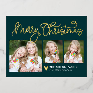 Fun Greeting Editable Color Christmas Postcard