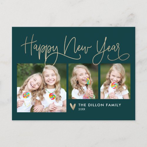 Fun Greeting EDITABLE COLOR New Year Card Postcard