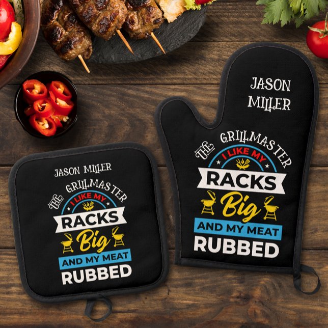 Fun Grill Master   Oven Mitt & Pot Holder Set (Fun Grill Master Oven Mitt & Pot Holder Set)