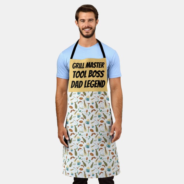 Fun GRILL MASTER TOOL BOSS DAD LEGEND  Apron (Worn)
