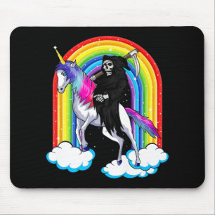 Fun Grim Reaper Riding An Unicorn Death Unicorn Ha Mouse Pad