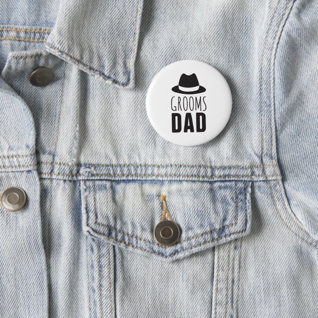 Fun Grooms Dad Groomsman Gift Bridal Party Wedding Button (In Situ)
