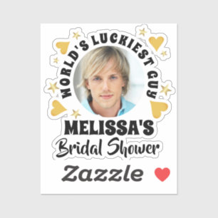 Fun Grooms Face Photo Bridal Shower Sticker