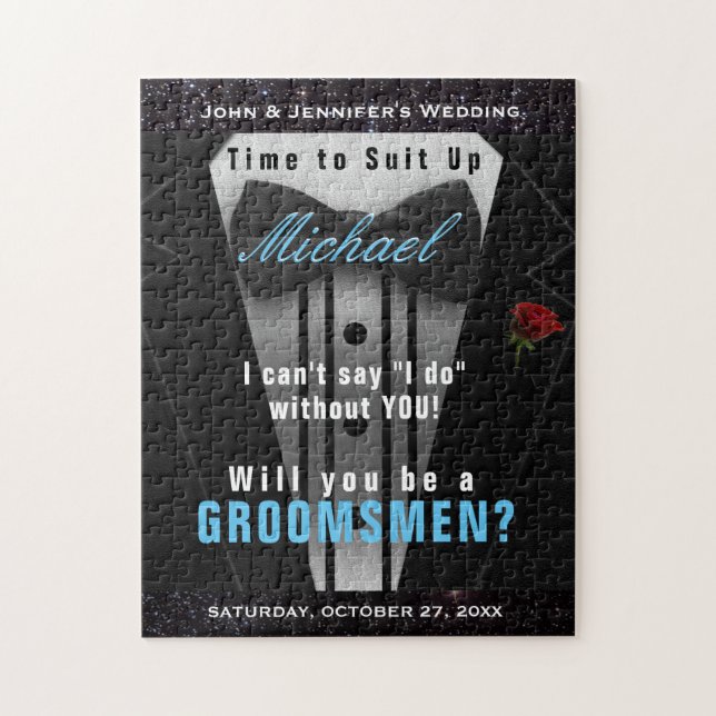 Fun Groomsmen Invitation Jigsaw Puzzle (Vertical)