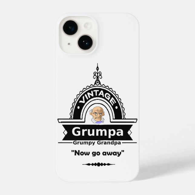 Fun Grumpy Grandpa Grandfather Humor Art iPhone Case (Back)