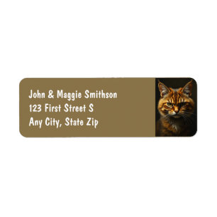 Fun Grumpy Orange Tabby Cat kitten Label