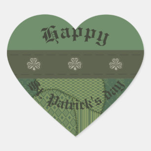Fun grundge Irish lucky shamrock Heart Sticker