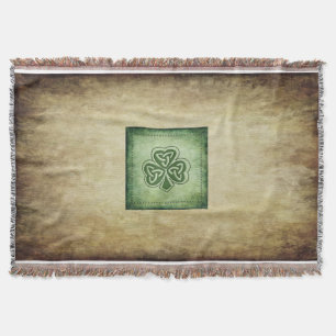 Fun grundge Irish lucky shamrock Throw Blanket