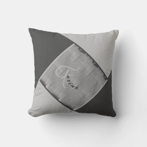 Fun Grunge Black Grey Gray Faded Denim Canvas Throw Pillow