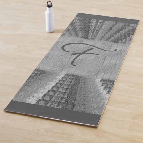 Fun Grunge Black Grey Gray Faded Denim Canvas Yoga Mat