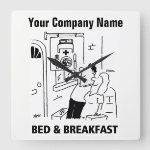 Fun Guest House or Bed and Breakfast Square Wall Clock