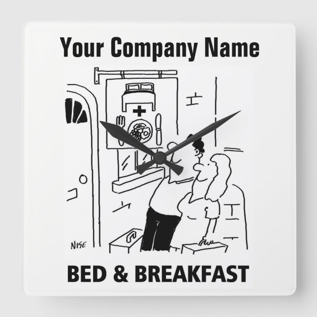 Fun Guest House or Bed and Breakfast Square Wall Clock (Front)