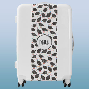 Fun Guinea Hen Bird Monogram Luggage