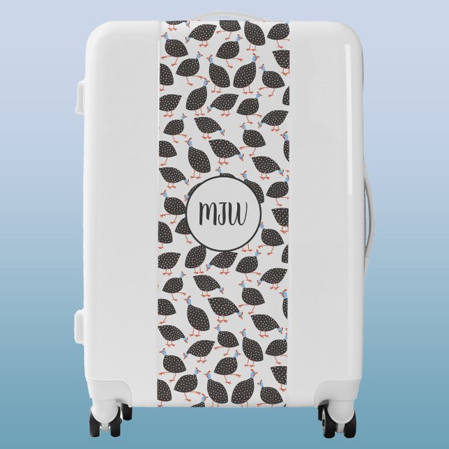 Fun Guinea Hen Bird Monogram Luggage (Creator Uploaded)