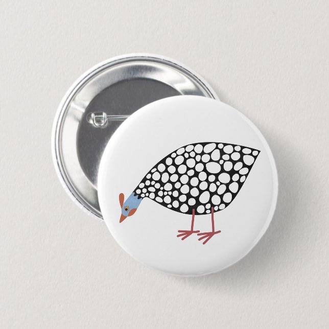 Fun Guinea Hen Button (Front & Back)