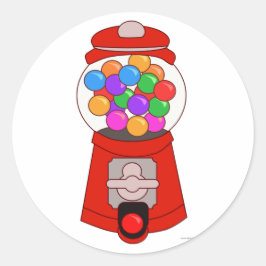 Fun Gumball Machine Cartoon Art T-Shirt Classic Round Sticker