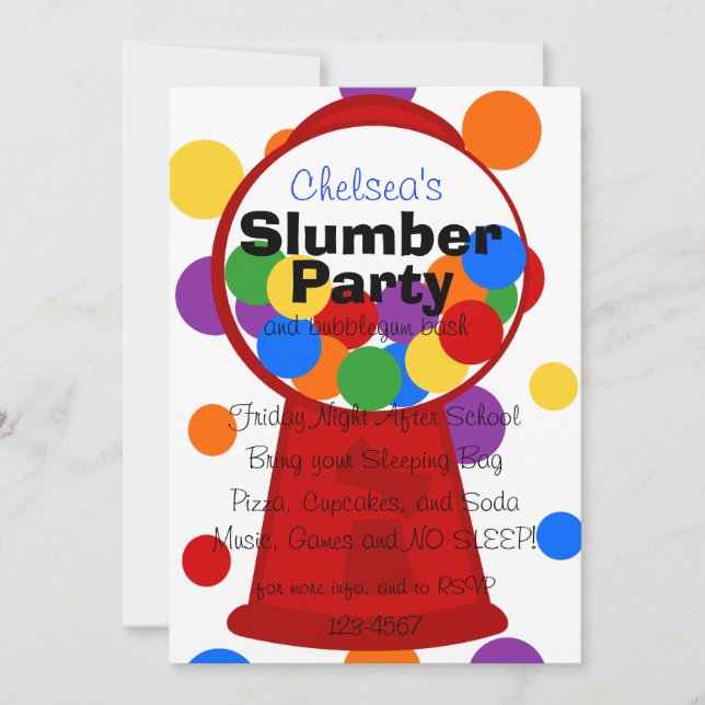 Fun Gumball Machine Invitation (Front)