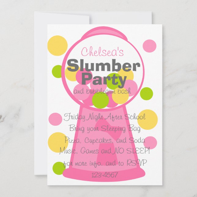 Fun Gumball Machine Invitation (Front)