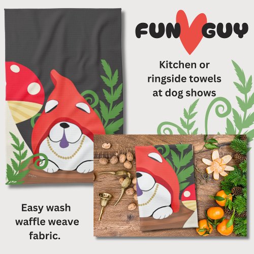 FUN GUY the chow gnome kitchen dog show towels