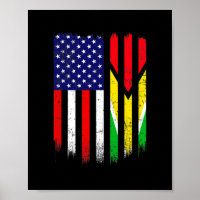 Fun Guyana Flag American Flag Men Women Kid