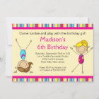 Fun Gymnastics Kids Birthday Party Invitation