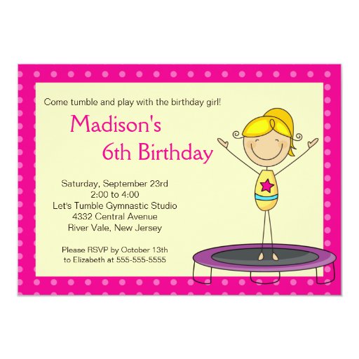 Kids Gymnastics Invitations 10