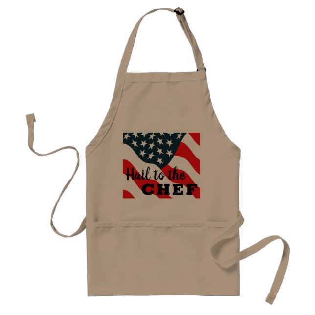 Fun Hail to the Chef Cook Patriot Grilling Gift Adult Apron (Front)