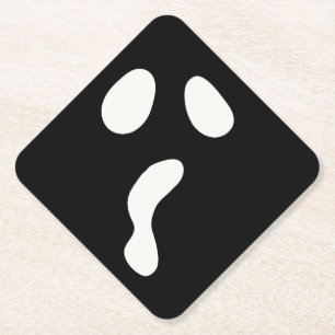 Fun Halloween boo face ghost scary Party Paper Coaster