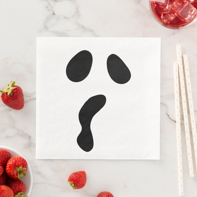 Fun Halloween boo face ghost scary Party Paper Dinner Napkins (Insitu)