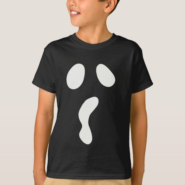 Fun Halloween boo face ghost scary Party T-Shirt (Front)