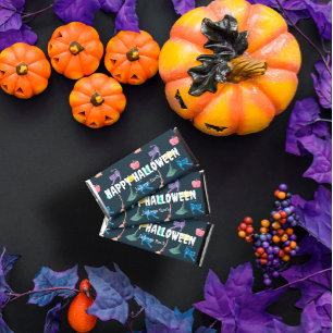 Fun Halloween characters, customizable Halloween Hershey Bar Favors