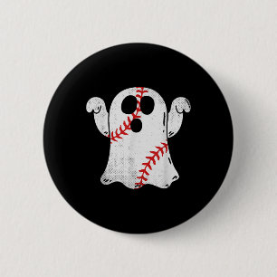 Fun Halloween Costume Baseball Ghost Baseball Love Button