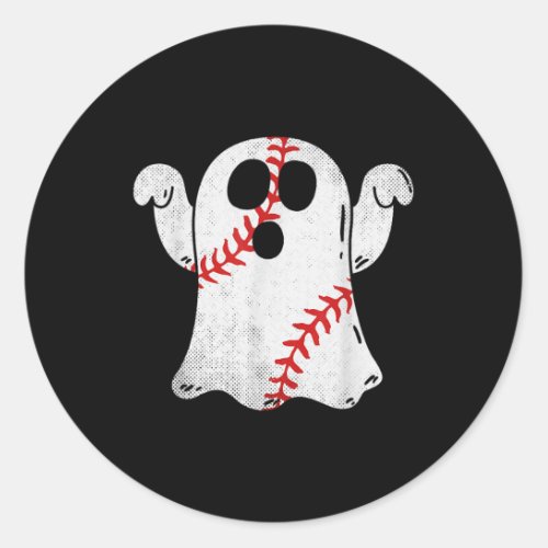 Fun Halloween Costume Baseball Ghost Baseball Love Classic Round Sticker