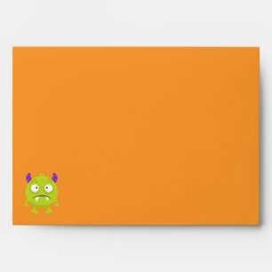 Fun Halloween Cute Green Little Monster Envelope