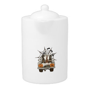 Fun Halloween Designs Halloween Gnomes on a Teapot