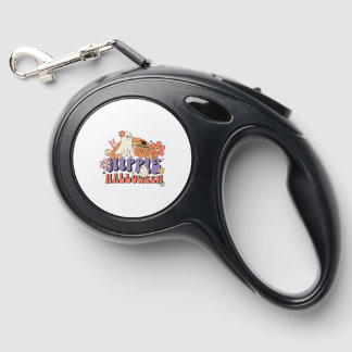 Fun Halloween Designs Hippie Halloween Retro Retractable Pet Leash
