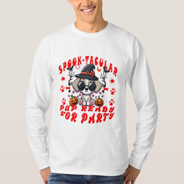 Fun Halloween Dog Pumpkin Design for Pets! T-Shirt (Front)