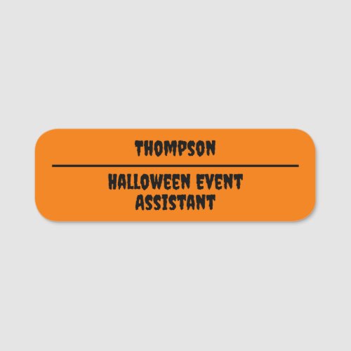 Fun Halloween Event Employee  Name Tag