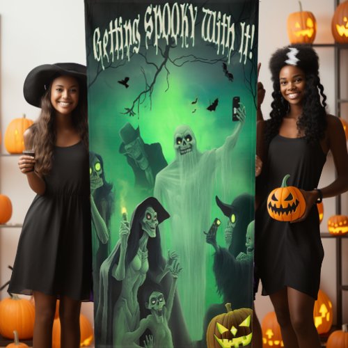 Fun Halloween Getting Spooky With It Selfie Stop Banner