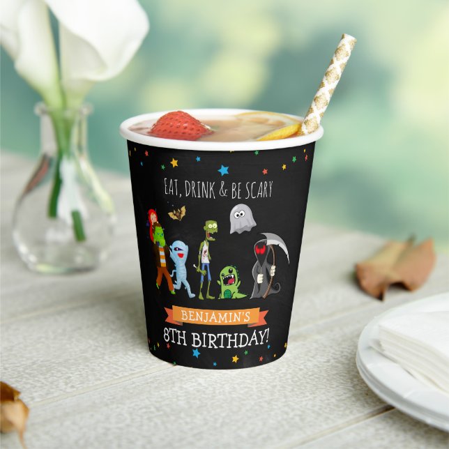 Fun Halloween Kids Birthday Party  Paper Cups (Insitu)