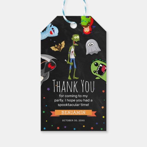 Fun Halloween Kids Birthday Party Thank You Favor Gift Tags