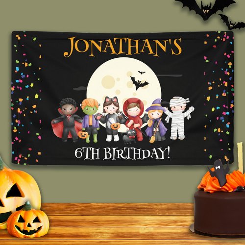 Fun Halloween Kids Costume Birthday Party Banner