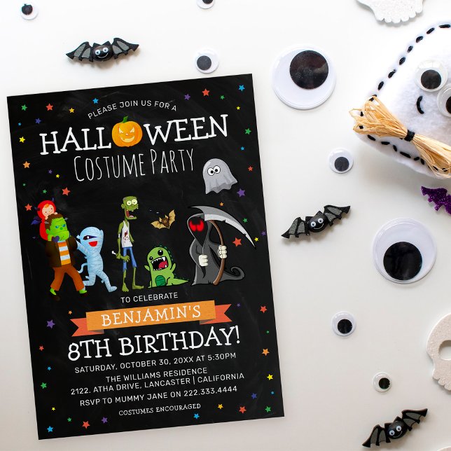Fun Halloween Kids Costume Birthday Party Invitation (Creator Uploaded)