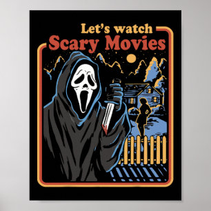 Fun Halloween Let’s Watch Horror Movies Ghost Poster