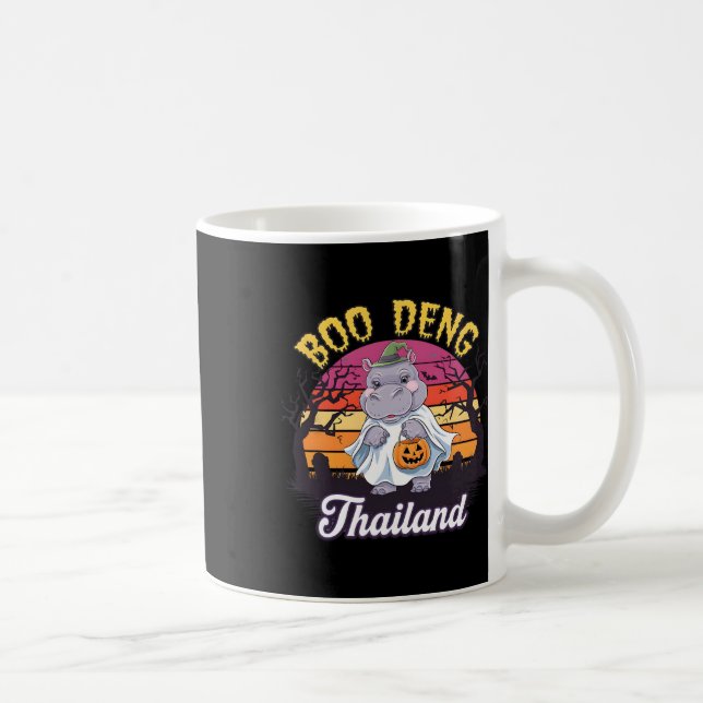 Fun Halloween Moo Deng Hippo Baby  Coffee Mug (Right)