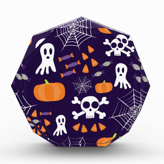 Fun Halloween Pattern Acrylic Award (Front)