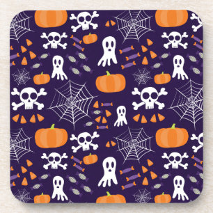 Fun Halloween Pattern Beverage Coaster