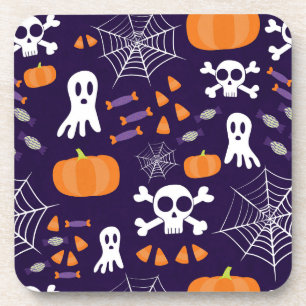 Fun Halloween Pattern Beverage Coaster