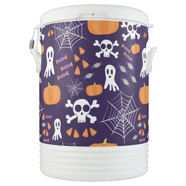 Fun Halloween Pattern Beverage Cooler (Back)