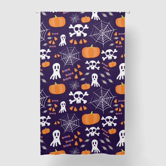 Fun Halloween Pattern Blackout Curtains (Front)